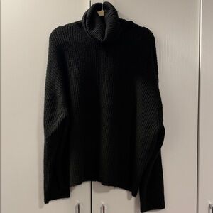 H&M Black Ribbed Turtleneck Sweater